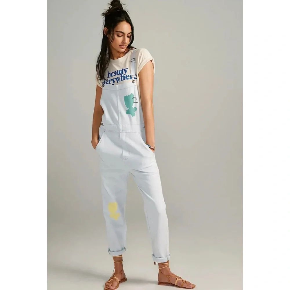 Anthropologie Bobo Choses Button Relaxed Denim Overall